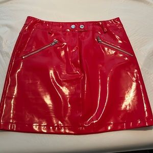 I.AM.GIA red patent mini skirt